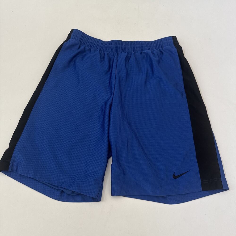 Vintage‎ Nike Shorts Mens Large Basketball Silky Shiny Baggy Swoosh Y2K 90s BLUE